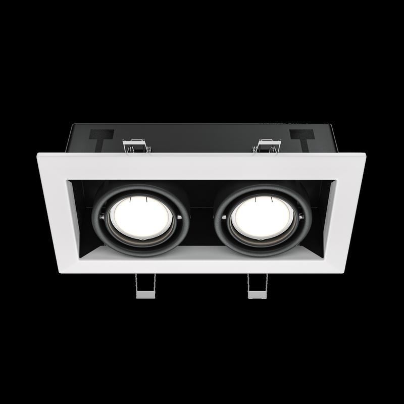  Светильник встраиваемый Metal Modern GU10 2x10Вт Maytoni DL008-2-02-W фото в каталоге от BTSprom.by