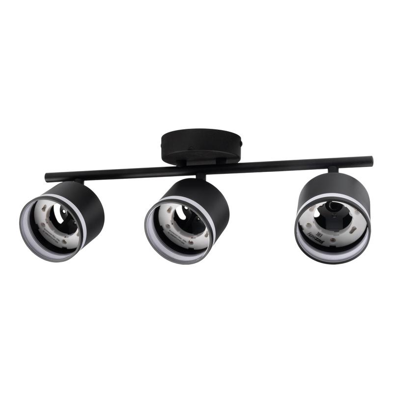 светильник pcl-0703 max 20вт (каждая лампа) 3xgx53 ip20 230в bl настен./потолочн. декор. под лампу jazzway 5066847 от BTSprom.by