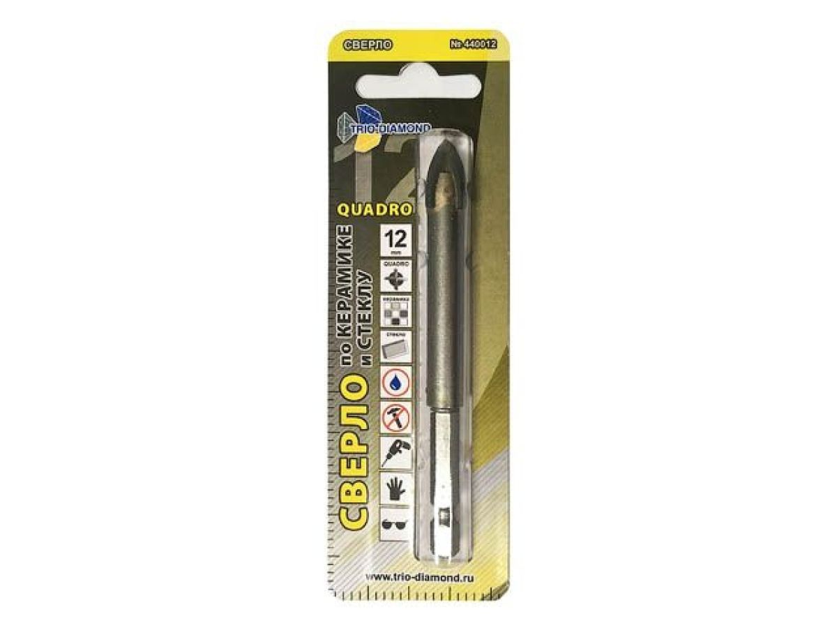сверло по кафелю/стеклу 12 мм quadro trio-diamond 440012 от BTSprom.by