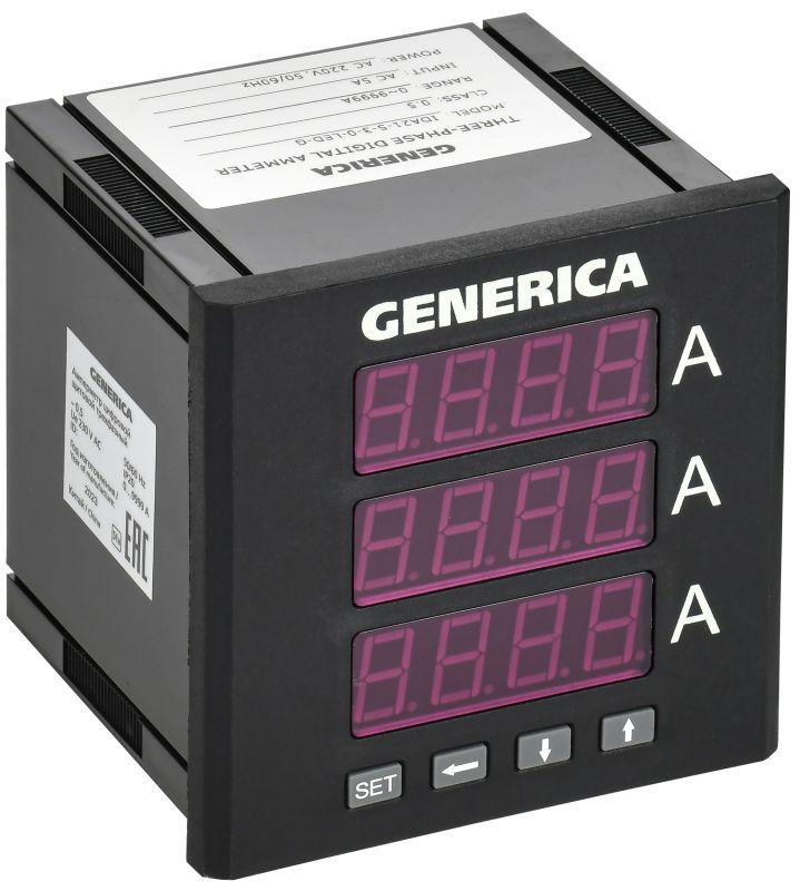 амперметр цифровой щитовой 3ф 96х96 led generica ida21-5-3-0-led-g от BTSprom.by