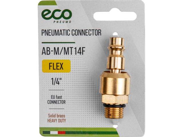 соединение быстросъем. папа х нар. резьба 1/4" шарнир (латунь) eco ab-m/mt14f от BTSprom.by