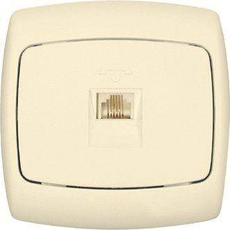  Розетка телефонная 1-м СП Рондо RJ11 сл. кость SchE RT-4S-SI (РТ-4С-си) фото в каталоге от BTSprom.by