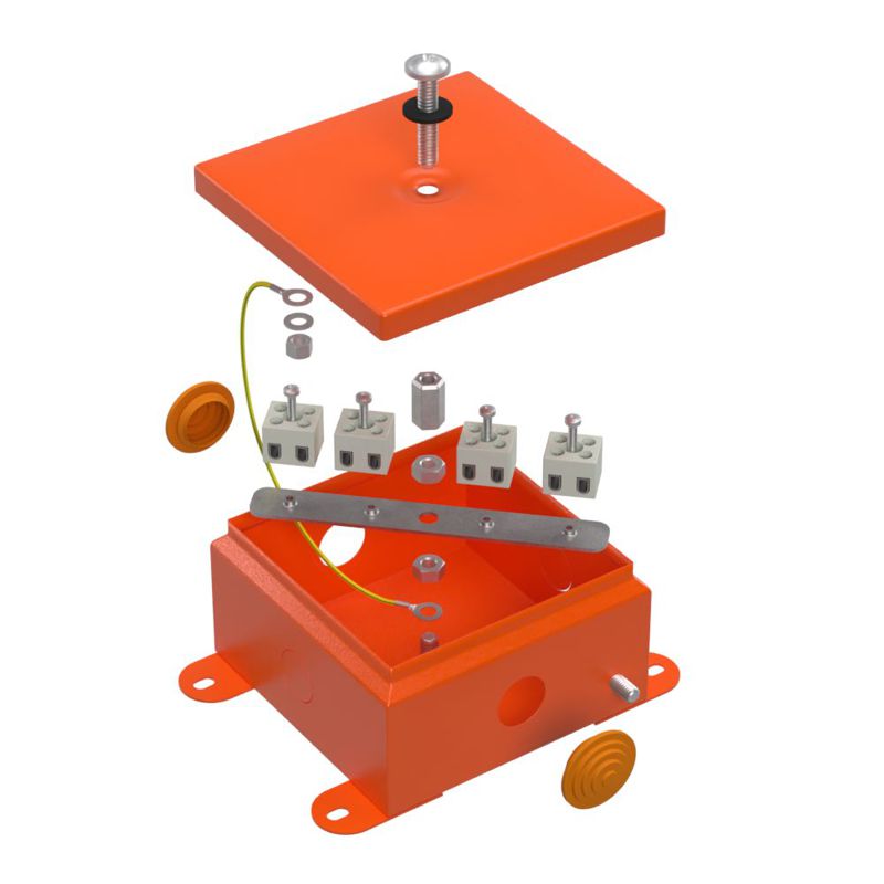 коробка огнестойкая 110х110х65мм е15-е120 метал. промрукав 70-0360-fr2.5-8 от BTSprom.by