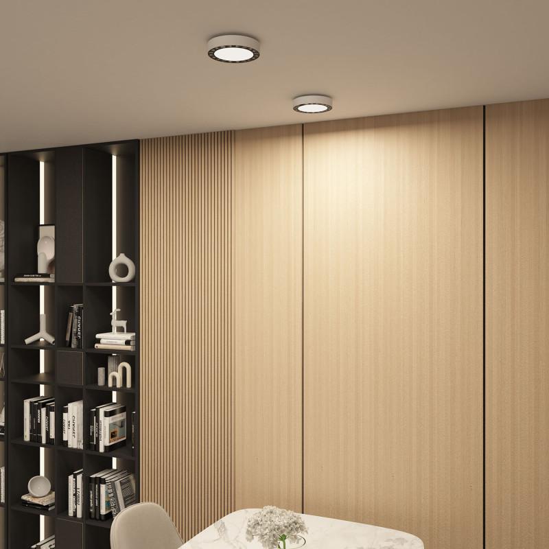  Светильник DUAL 12+12Вт 4000К IP20 d165мм LED накладной алюм./акрил бел./черн. DENKIRS 723077 фото в каталоге от BTSprom.by