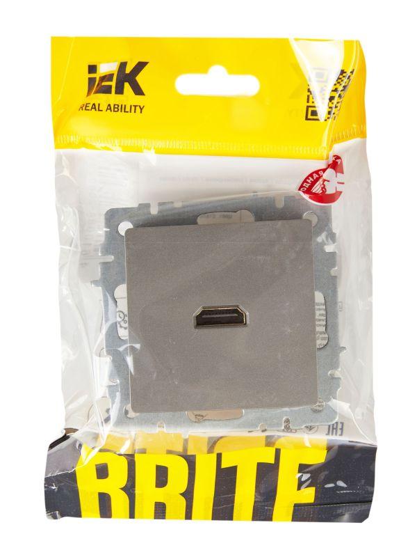  Розетка СП BRITE HDMI РHDMI-0-БрС механизм сталь IEK BR-H10-K46 фото в каталоге от BTSprom.by