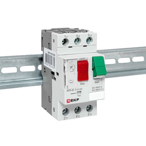  Выключатель автоматический для защиты двигателя АПД-32 0.4-0.63А EKF apd-me-0.63 фото в каталоге от BTSprom.by