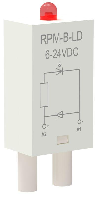 модуль защиты для реле диод+светодиод 6-24в dc oni rpm-b-ld-dc6-24v от BTSprom.by