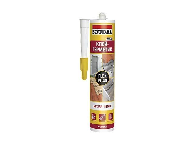 клей-герметик полиуретановый "soudal" flex pu40 белый 300 мл 137853 от BTSprom.by