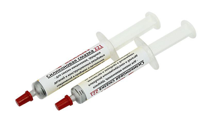 смазка силиконовая 221 до +350град.c 2мл шприц (уп.10шт) rexant 09-3955 от BTSprom.by