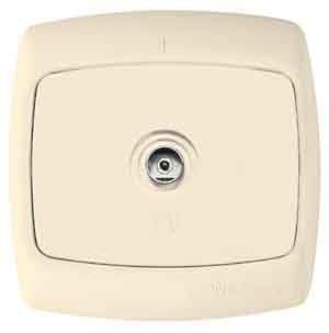  Розетка телевизионная TV СП Рондо сл. кость SchE RAT-1-SI фото в каталоге от BTSprom.by