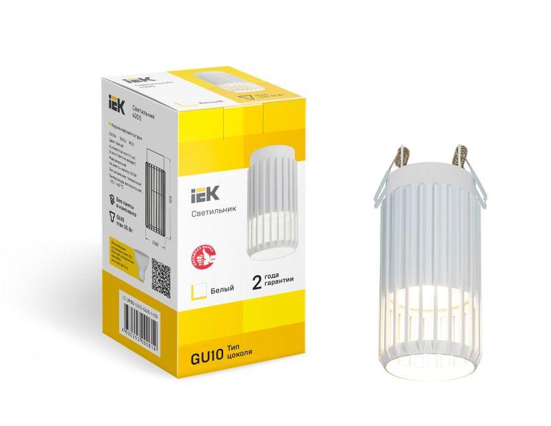  Светильник 4205 потолочный GU10 бел. IEK LT-UPB0-4205-GU10-1-K01 фото в каталоге от BTSprom.by