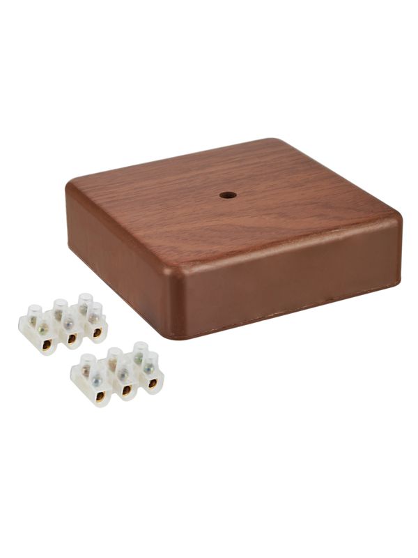  Коробка распаячная ОП 100х100х29 IP20 КМ41219-05 (6 клем. 6кв.мм) дуб IEK UKO10-100-100-029-K24 фото в каталоге от BTSprom.by