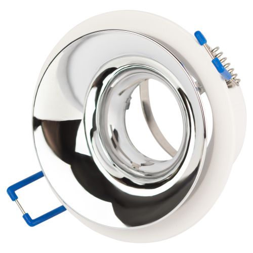  Светильник декоративный KL103 WH/CH MR16 GU5.3 встраив. бел. хром ЭРА Б0056353 фото в каталоге от BTSprom.by