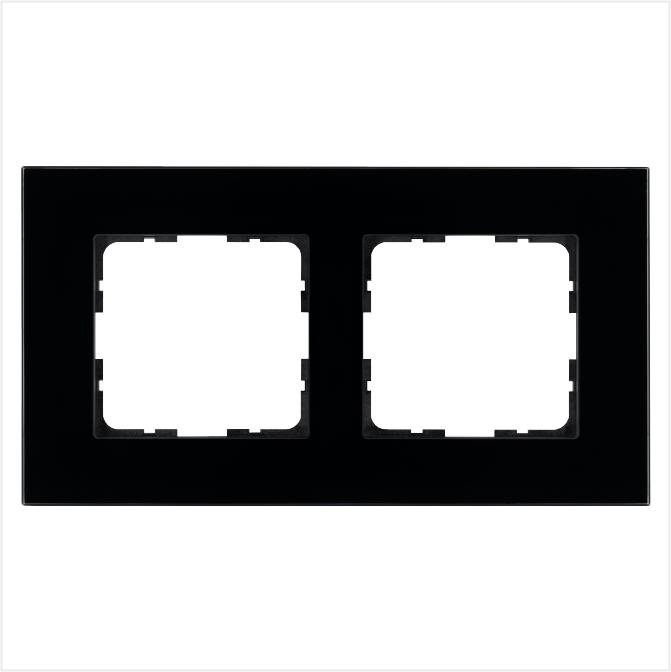 рамка 2-м g-glass стекло черн. black glass jasmart g1002gb от BTSprom.by