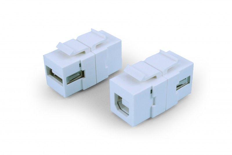 вставка kj1-usb-a-b2-wh формата keystone jack с прох. адапт. usb 2.0 (type a-b) rohs бел. hyperline 247142 от BTSprom.by