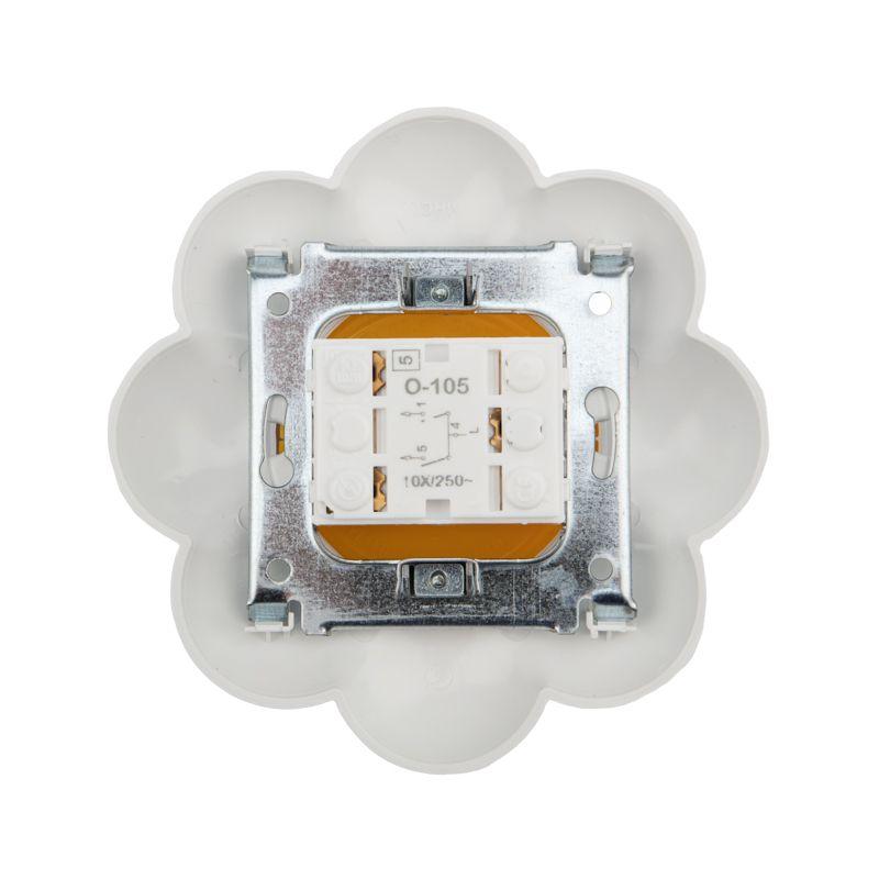  Выключатель 2-кл. СП HAPPY Ромашка желт./бел. Kranz KR-78-0621 фото в каталоге от BTSprom.by