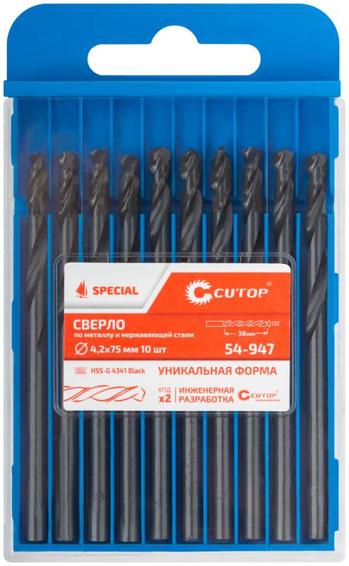  Сверло по металлу Special HSS-G 4.2х75/38мм (уп.10шт) Cutop 54-947 фото в каталоге от BTSprom.by