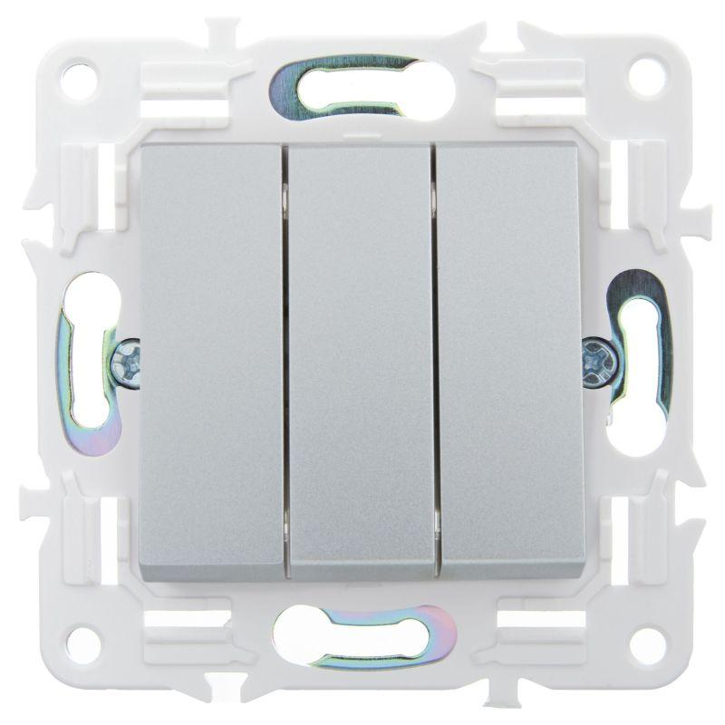  Выключатель 3-кл. SKANDY 10А SK-V11S серебр. IEK SK-V30-0-10-K23 фото в каталоге от BTSprom.by