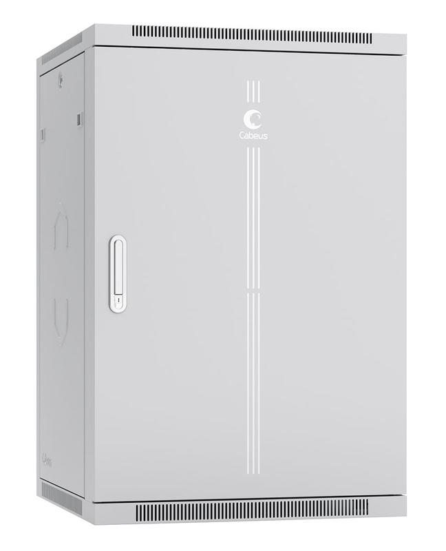 шкаф телекоммуникационный настенный sh-05f-18u60/45m 19дюйм 18u 600х450х901мм дверь метал. сер. (ral 7035) cabeus 7111c от BTSprom.by