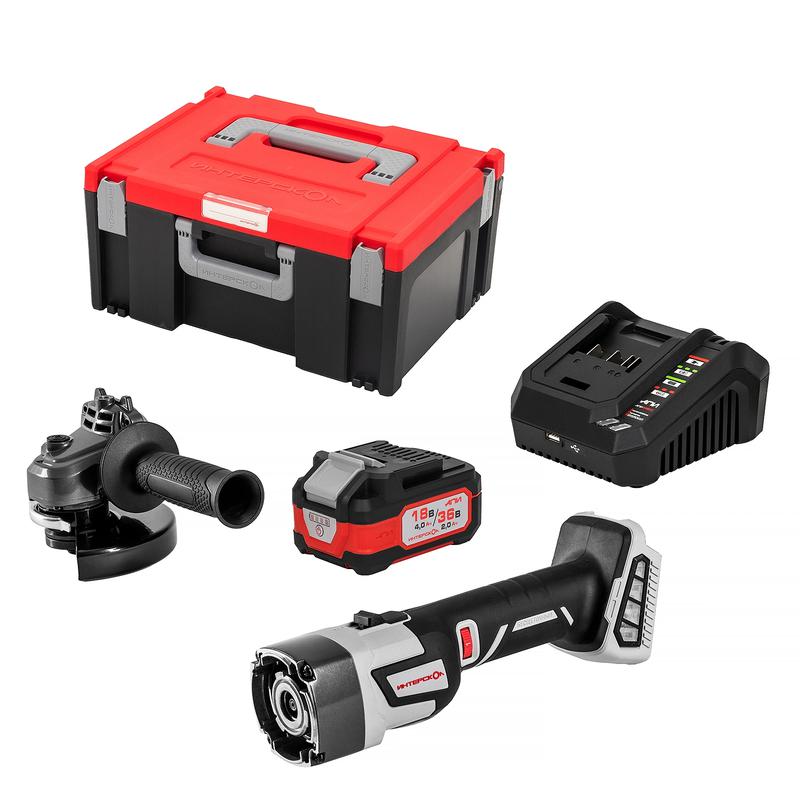 машина шлифовальная угловая аккумуляторная ушм-125/36мм мультимакс 36в с бесщеточным (вентильным) двигателем + мультибокс 150 интерскол 900.4.1.42 от BTSprom.by