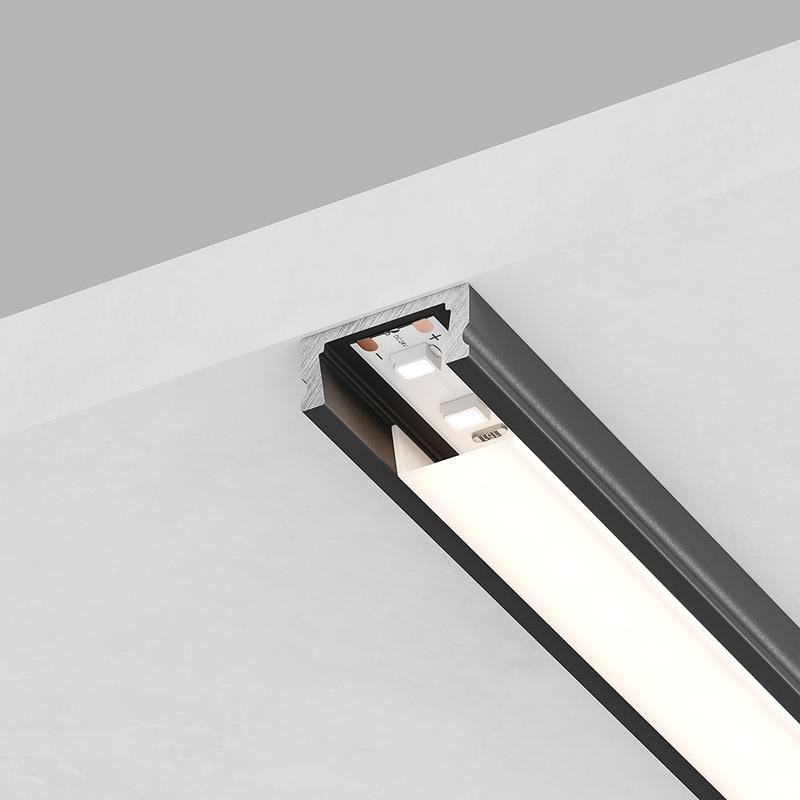 профиль алюминиевый cab262 16х6 накладной низкий черн. 2м ( в комплекте 2 заглушки 4 крепежа) feron 10371 от BTSprom.by