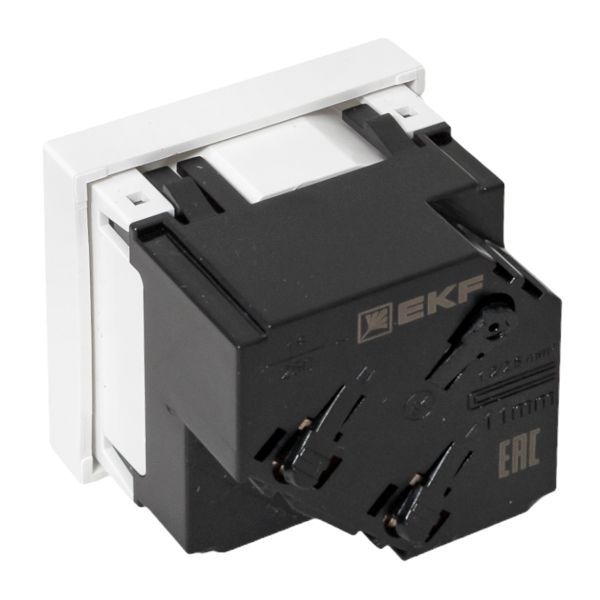 Розетка 45х45 45град. с заземл. быстрозажимные клеммы бел. EKF E2MR16-028-10-45-SL фото в каталоге от BTSprom.by