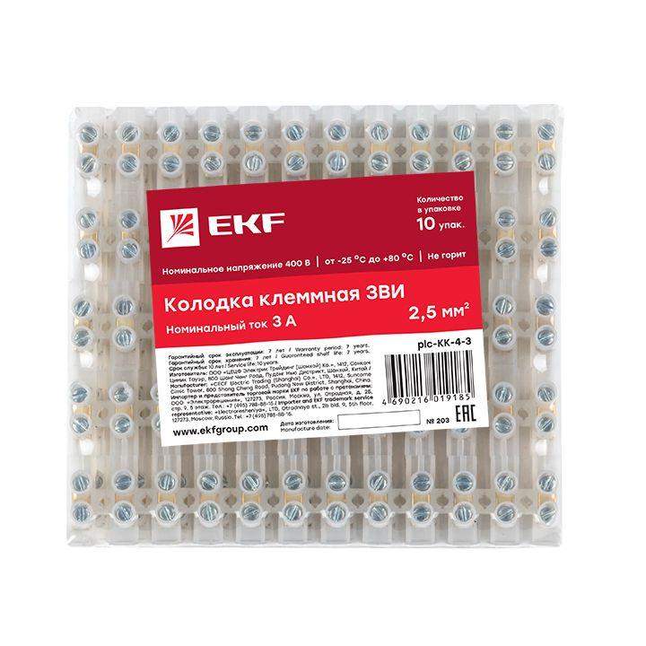  Колодка клеммная 4кв.мм 3А полиэтилен PROxima EKF plc-KK-4-3 фото в каталоге от BTSprom.by