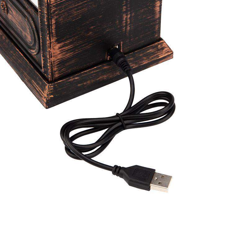  Камин светодиодный "Старинные часы" 14.7х11.7х25см эффект живого огня USB и элементы питания 2хC (не в компл.) бронз. Neon-Night 511-021 фото в каталоге от BTSprom.by