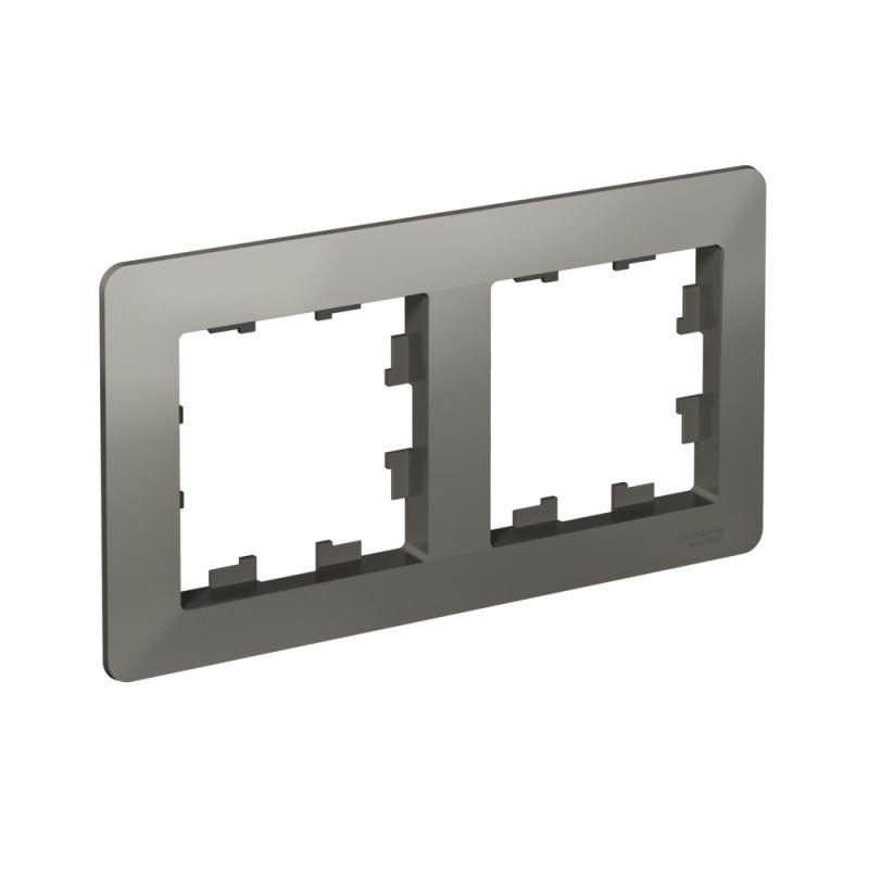 рамка 2-м atlasdesign air сталь/дым. черн. se atn220902 от BTSprom.by