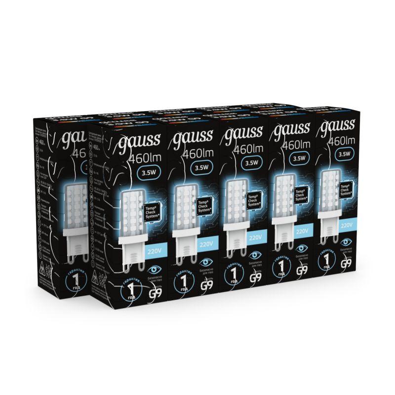 Лампа светодиодная Black 3.5Вт капсульная 4100К нейтр. бел. G9 460лм керамика GAUSS 107009205 фото в каталоге от BTSprom.by