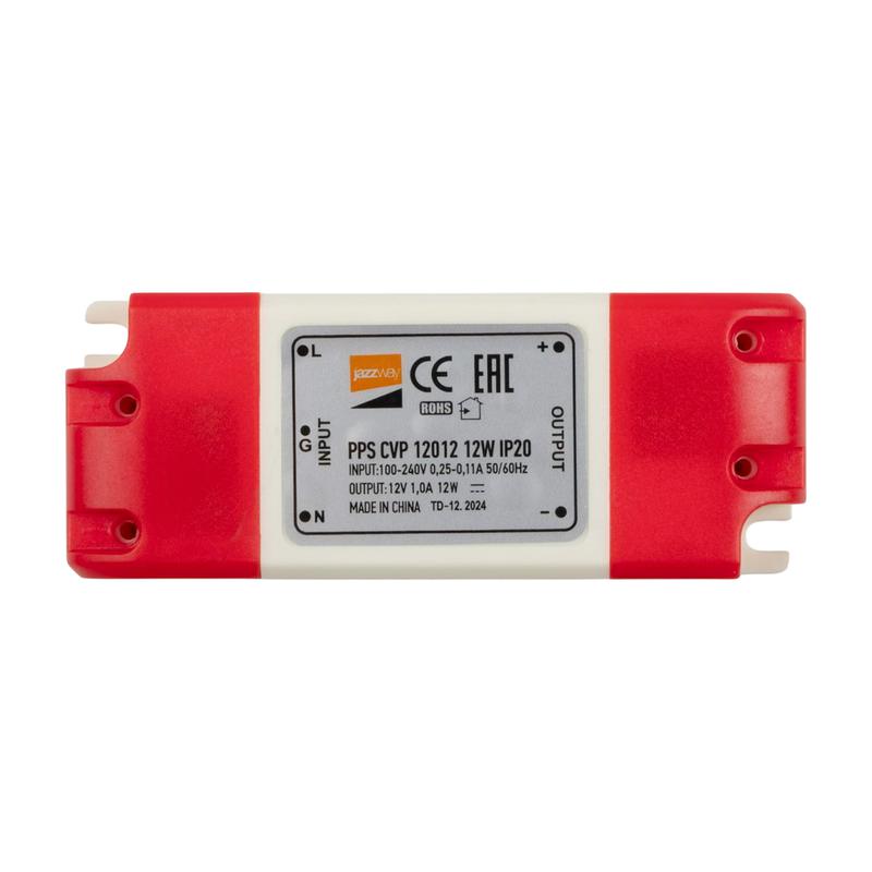 блок питания для светодиодной ленты 12вт 0.25а-0.11а 12в ip20 pps cvp 12012 пластик jazzway 1032447 от BTSprom.by