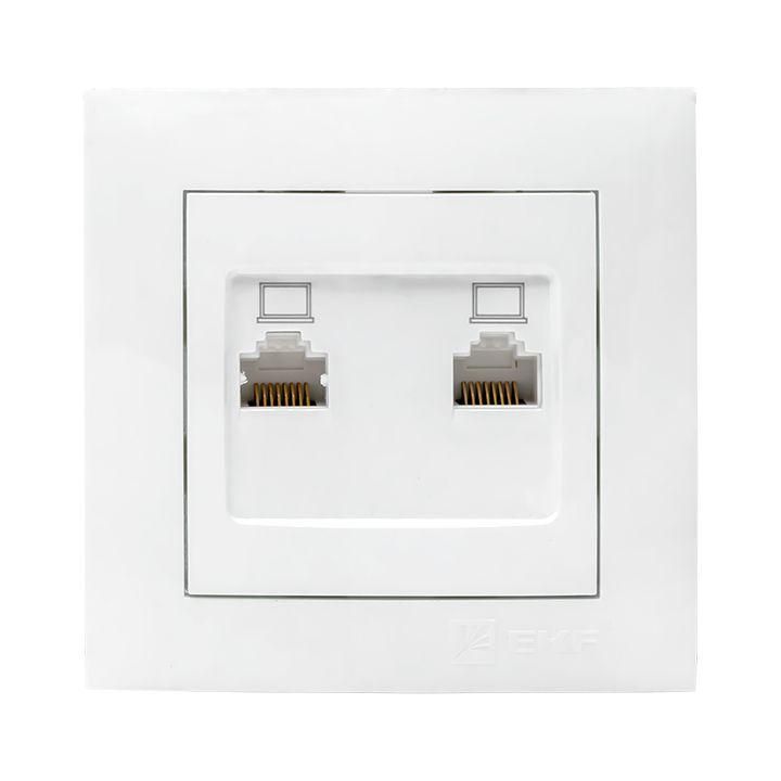 розетка компьютерная 2-м сп валенсия rj45 бел. proxima ekf ewk02-035-10 от BTSprom.by