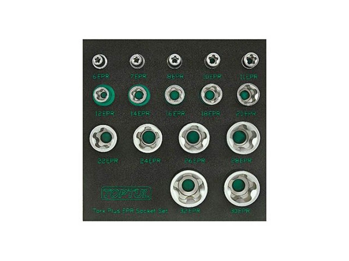 набор головок 1/4", 3/8", 1/2" 6epr-32epr 16предм. toptul (gabf1601) gabf1601 от BTSprom.by