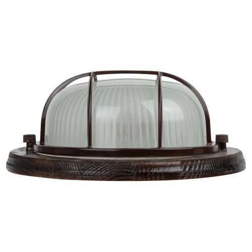  Светильник "Кантри" НБО 03-60-022 max 60Вт E27 IP54 D220 круг дерево/стекло решетка клен ЭРА Б0048416 фото в каталоге от BTSprom.by