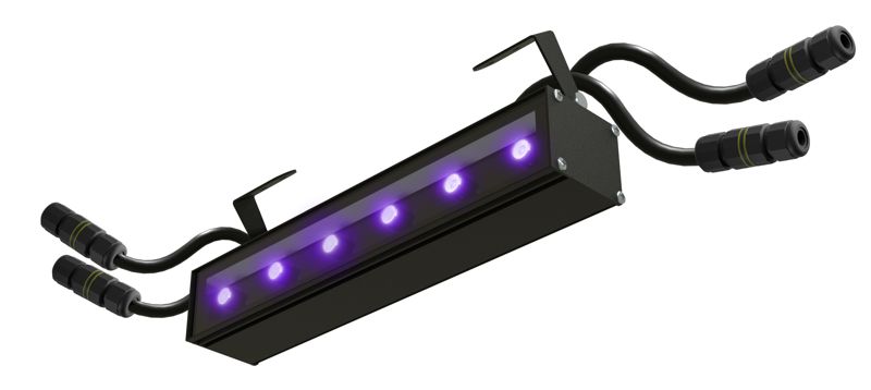 светильник l-line 300/7/г50/rgbw/pr/b/24dc ip67 380лм ral9005 муар dmx ledel ln7-8451-713-2115-dmx от BTSprom.by