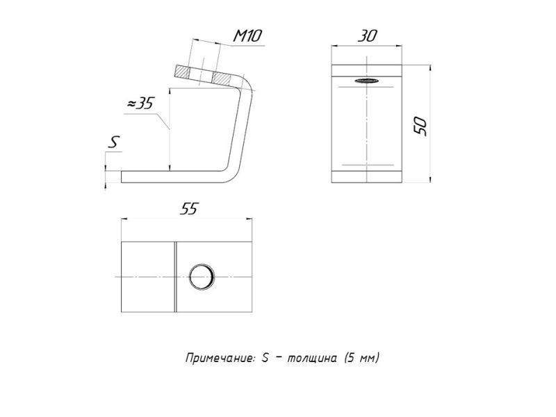  Прижим STRUT балочный П-образный (5мм) EKF stpb-5 фото в каталоге от BTSprom.by