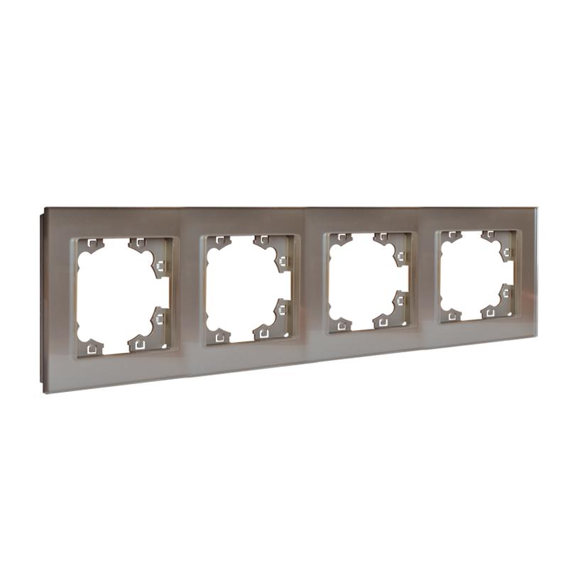  Рамка 4-м Афина стеклянная мокко UNIVersal 2287 фото в каталоге от BTSprom.by