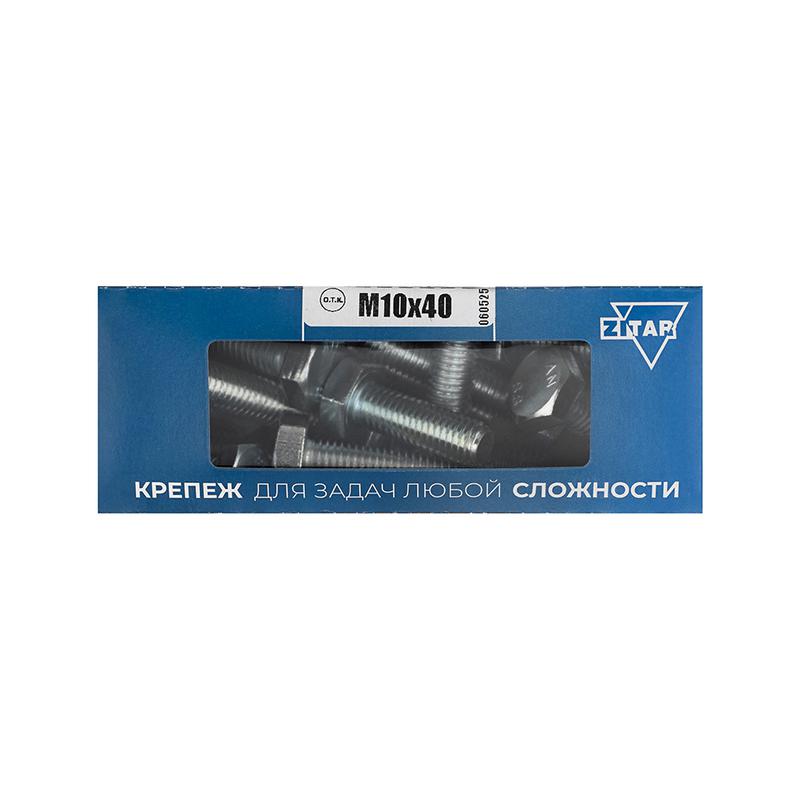болт с шестигранной головкой м10х40 din 933 оцинк. (уп.15шт) tech-krep/zitar 105216 от BTSprom.by