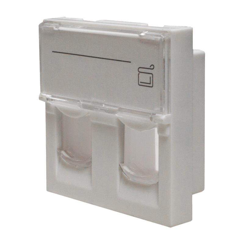 панель лицевая 2 порта 45х45 keystone шторки откидное маркиров. окно (diy) suprlan 10-0302-1 от BTSprom.by