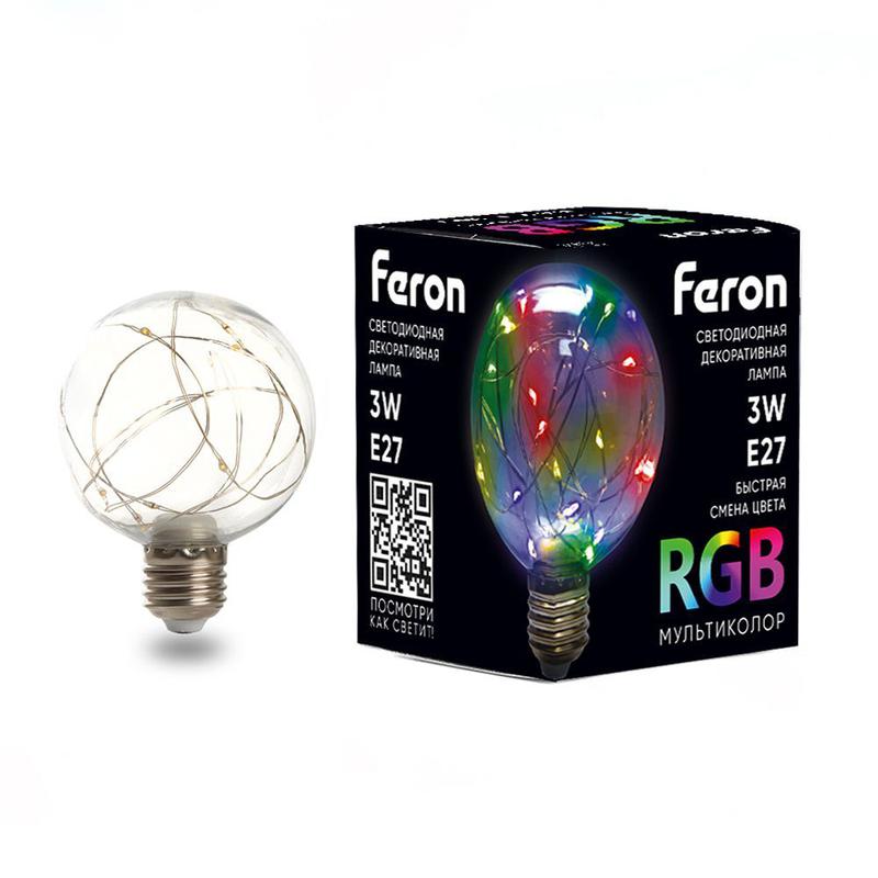 лампа светодиодная 3вт 230в e27 rgb g80 lb-381 feron 41676 от BTSprom.by