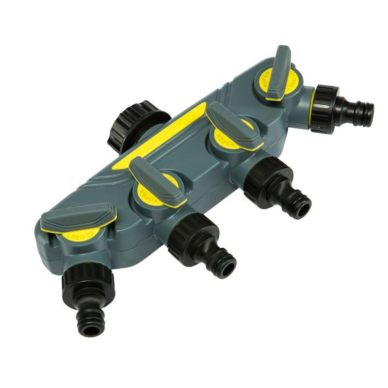  Разветвитель 4-х канальный на кран 1/2дюйм - 3/4дюйм Профи ЧЕТЫРЕ СЕЗОНА 62-0225-F фото в каталоге от BTSprom.by