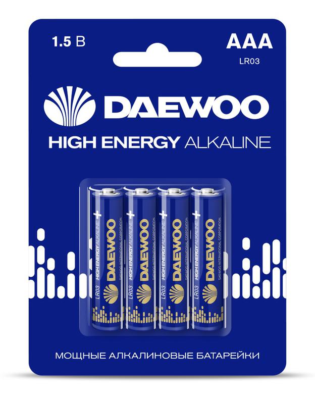 элемент питания алкалиновый aaa/lr03 1.5в high energy alkaline 2021 bl-4 (уп.4шт) daewoo 5030381 от BTSprom.by