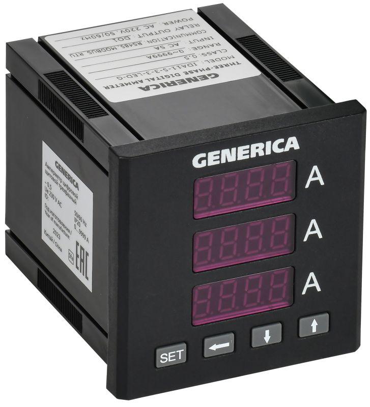 амперметр цифровой щитовой 3ф do rs-485 72х72 led generica ida11-5-3-3-led-g от BTSprom.by