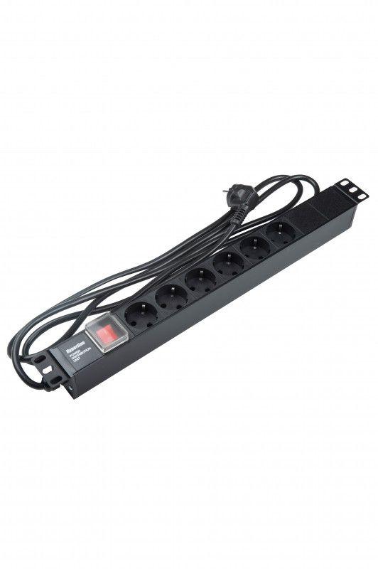 блок розеток 6-м 16а she19-6sh-s-2.5eu schuko горизонт. с выкл. шнур 2.5м hyperline 397030 от BTSprom.by