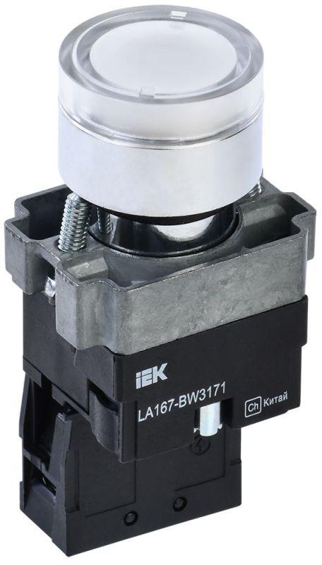 кнопка la167-bw3171 d22мм rc 1но с подсветкой бел. iek bbt20-bw3171-1-12-67-k01 от BTSprom.by