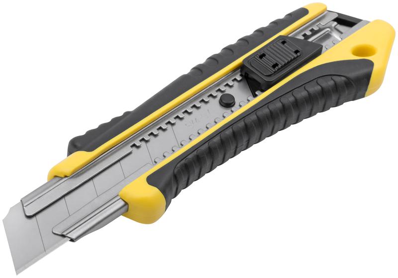  Нож технический 25мм усилен. прорезин. кассета 3 лезвия FIT 10327 фото в каталоге от BTSprom.by