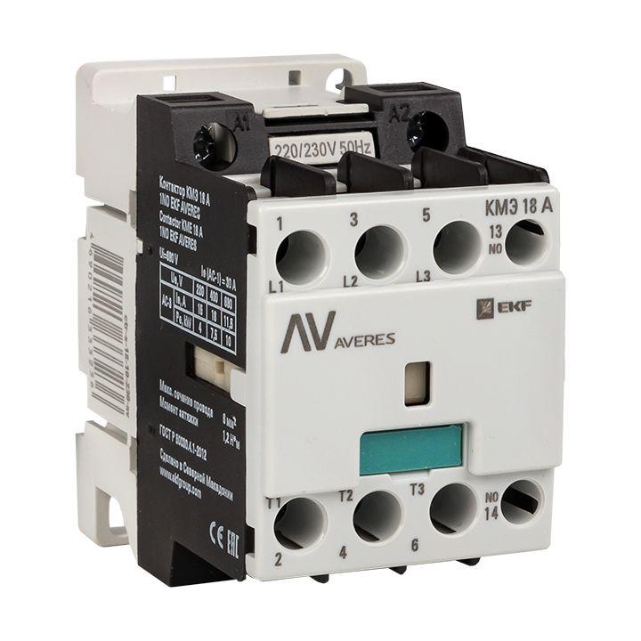 контактор кмэ 18а кат. 230в ac 1но averes ekf ctr-s-18-10-230-av от BTSprom.by