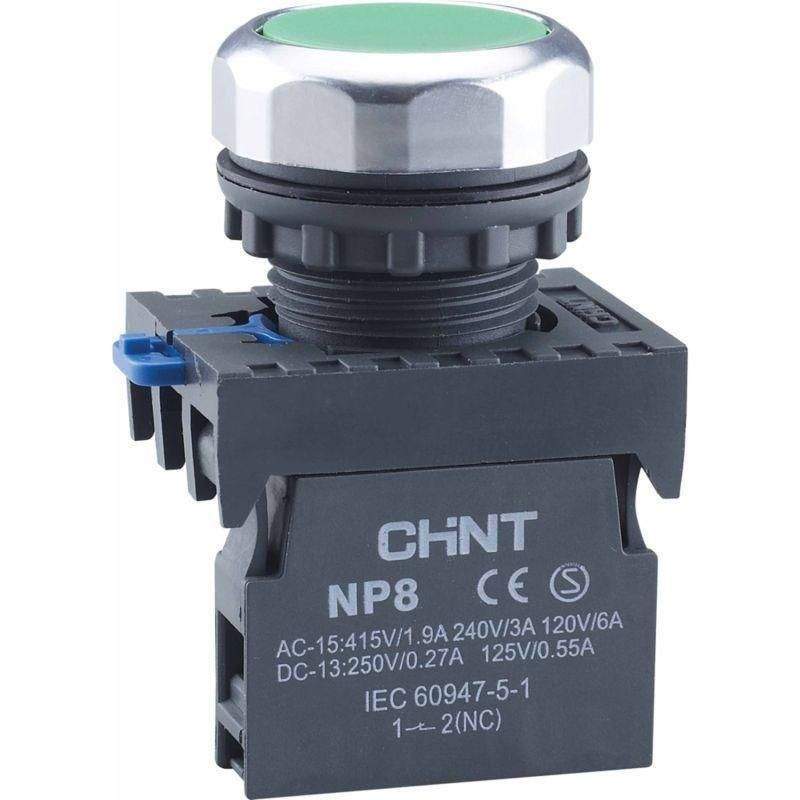 кнопка управления np8-10bnd/3 1но зел. ac 110в-220в(led) ip65 (r) chint 667251 от BTSprom.by