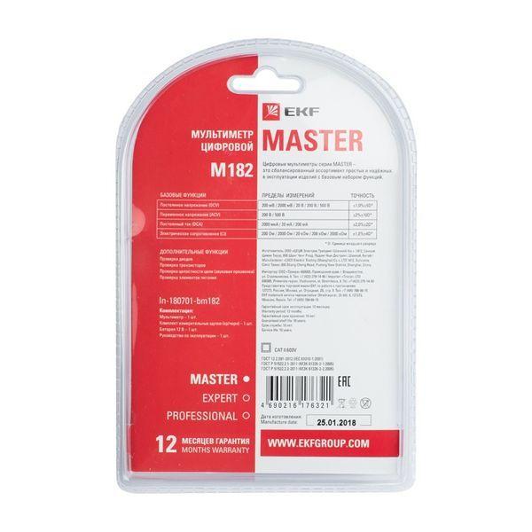  Мультиметр цифровой M182 Master EKF In-180701-bm182 фото в каталоге от BTSprom.by