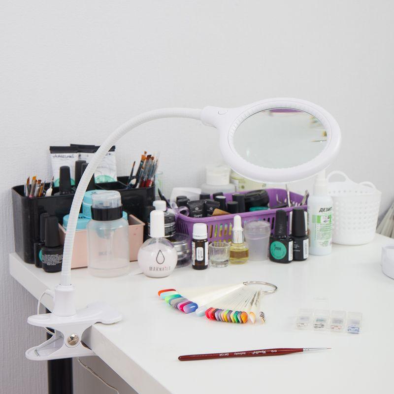  Лупа настольная малая 3Х с подсветкой 30 LED (подставка + прищепка) бел. REXANT 31-0247 фото в каталоге от BTSprom.by